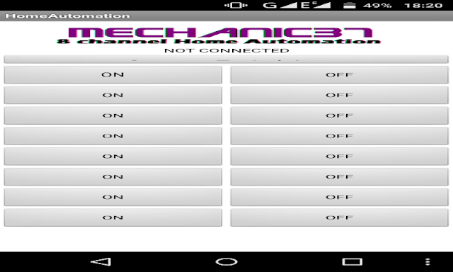 Android app home automation 8 relay channel 