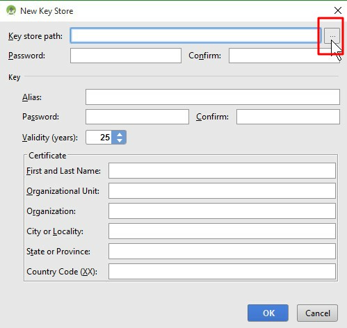 fill key store path